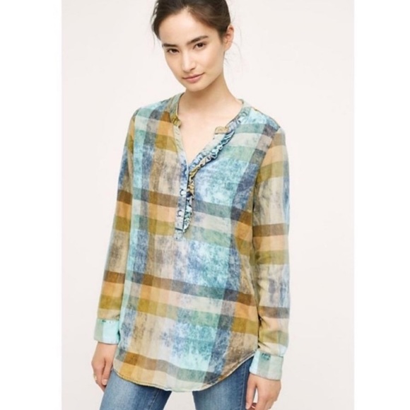 Anthropologie Isabella Sinclair Plaid Tunic - Picture 2 of 10